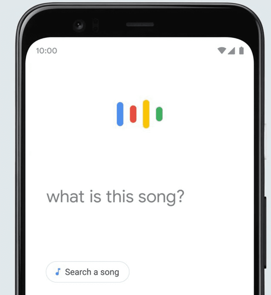 Using Google Assistant to find the name of a song.